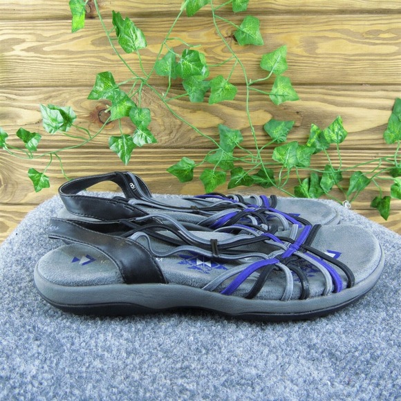 Skechers Memory Foam‎ Women Strappy Sandal Shoes Gray Synthetic Size 8 Medium - Picture 4 of 10